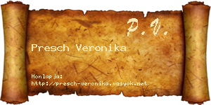 Presch Veronika névjegykártya